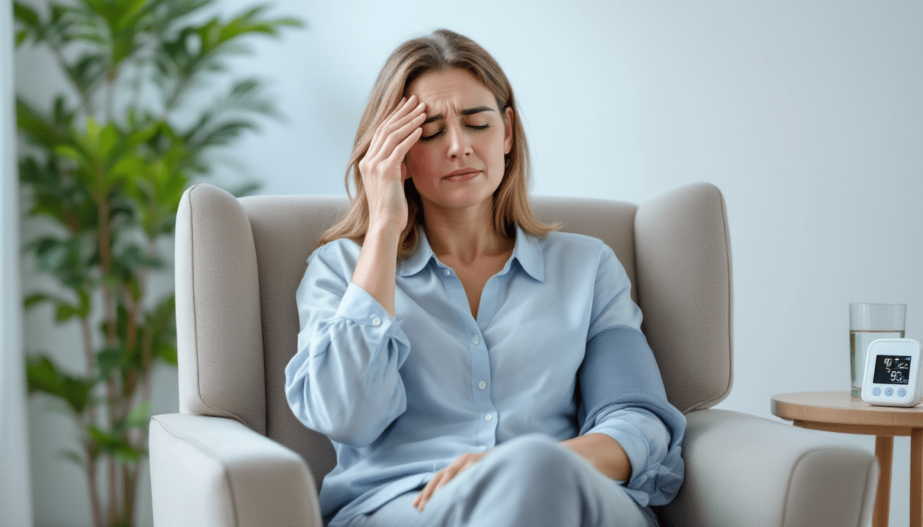 mulher com pressão baixa e com mal estar